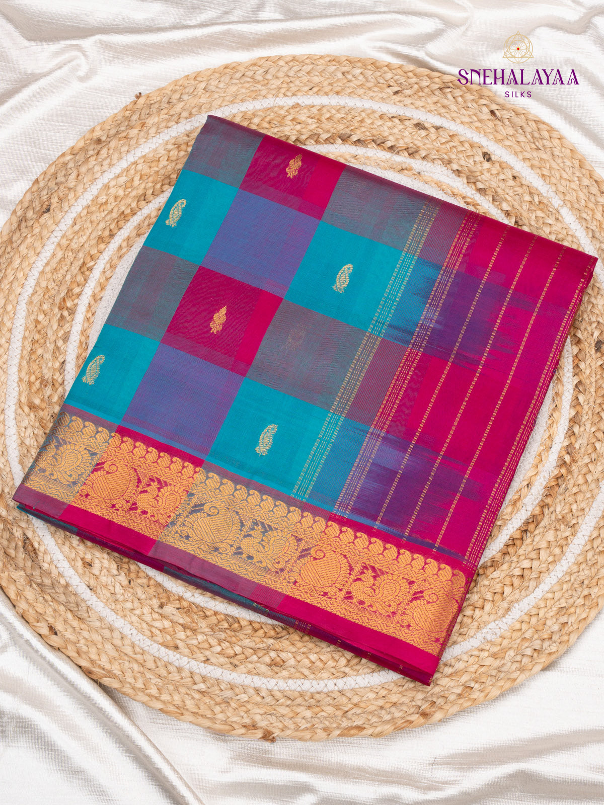Blue Kanchi Silk Cotton Saree